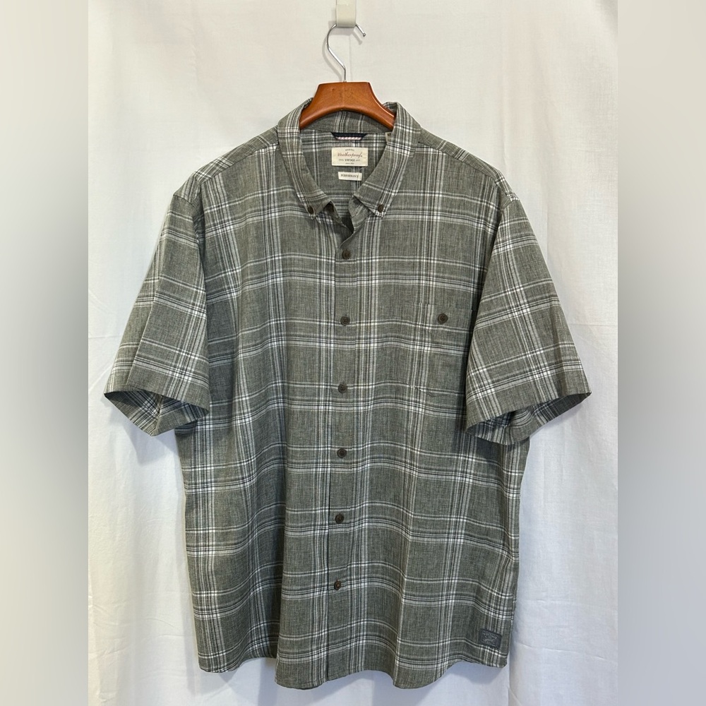 Weatherproof - Charcoal Checkered Short Sleeve Button Down Shirt